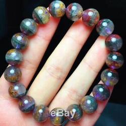 10.5mm Genuine Natural Auralite 23 Canada Crystal Beads Rare Bracelet AAAA
