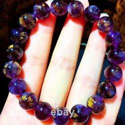 10.5mm Genuine Natural Auralite Crystal Beads Rare Bracelet AAAA