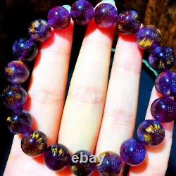 10.5mm Genuine Natural Auralite Crystal Beads Rare Bracelet AAAA
