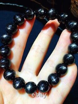 10.5mm Rare Natural Golden Luck Stone Crystal Round Beads Bracelet AAAA