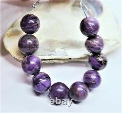 10 NATURAL UNTREATED AFRICAN PURPLE SUGILITE ROUND BEADS 10mm 85cts 3.8 RARE