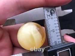 119gr RARE Natural Baltic Amber Stone round Balls 20-25mm beads EGG YOLK WHITE