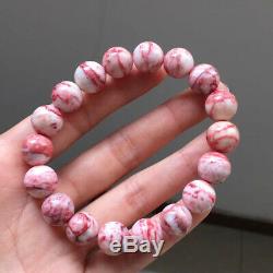 11.5mm Rare Natural Cinnabar bloodstone Gemstone Round Beads Bracelet AAAA