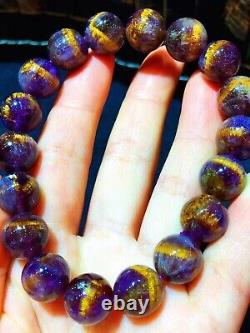 11.6mm Genuine Natural Auralite Crystal Beads Rare Bracelet AAAA