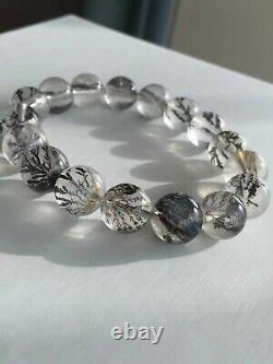 12.3mm Rare Natural Viewing Stone Tree Quartz Crystal Gemstone Bracelet AAA