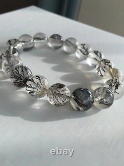 12.3mm Rare Natural Viewing Stone Tree Quartz Crystal Gemstone Bracelet AAA