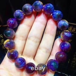 12.5mm Genuine Natural Starlight Auralite Crystal Beads Rare Bracelet AAAA