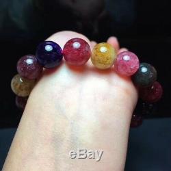 12.5mm Natural Colorful Auralite 23 Canada Crystal Beads Rare Bracelet AAAA