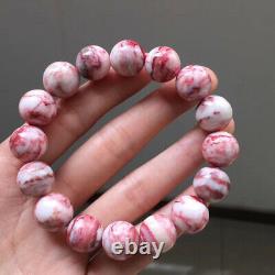 12.8mm Rare Natural Cinnabar bloodstone Gemstone Round Beads Bracelet AAAA