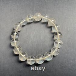12mm 44.6g TOP Rare Natural White Phantom Quartz Crystal Gemstone Beads Bracelet