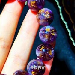 12mm Genuine Natural Starlight Auralite Crystal Beads Rare Bracelet AAAA