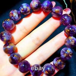12mm Genuine Natural Starlight Auralite Crystal Beads Rare Bracelet AAAA