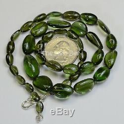 130CT Rare Czech Republic Moldavite Smooth Nugget Beads 19.2 Strand