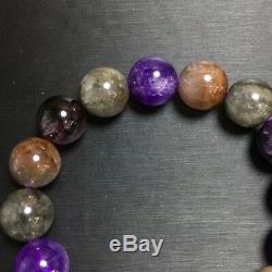 13.1mm Genuine Natural Auralite 23 Canada Crystal Beads Rare Bracelet AAAA