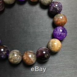 13.1mm Genuine Natural Auralite 23 Canada Crystal Beads Rare Bracelet AAAA