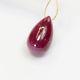 13.75ct Rare 100% Natural Longido Red Ruby Smooth Teardrop Briolette Bead Focal