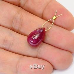 13.75CT RARE 100% Natural Longido Red Ruby Smooth Teardrop Briolette Bead FOCAL