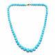 14k White G Over 35.9ct Aaaa Rare Sleeping Beauty Turquoise Beaded 20 Necklace