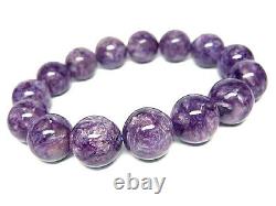 14MM Rare 7A Natural Russian Charoite Round Bracelet Angel Silica GIFT BL9991c