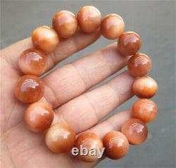 14MM Rare Natural Red Tiger Eye Stone Jade Beads Bracelet