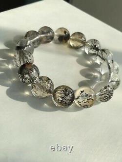 14.3mm Rare Natural Viewing Stone Tree Quartz Crystal Gemstone Bracelet AAA