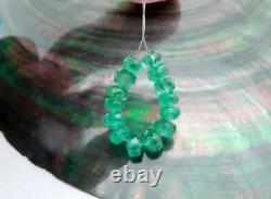 14 Pc Rare Natural Gem AAAA Zambian Emerald Faceted Rondelle 4-5mm Beads 7.20cts