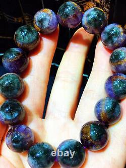 14mm Genuine Natural Auralite 23 Crystal Beads Rare Bracelet AAAA