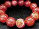 16mm Rare 5a Natural Red Browned Clairvoyant Agate Round Bracelet Gift Bl1307c
