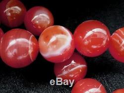 16MM Rare 5A Natural Red Browned Clairvoyant Agate Round Bracelet GIFT BL1307c