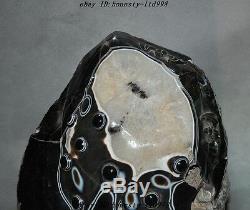 16Rare Tibet 100% Natural Agate Stone Carved Pray Eyes dZi beads Tianzhu Statue