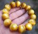 16.2mm Rare Natural Yellow Tiger Eye Stone Jade Beads Bracelets