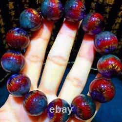 17.7mm Genuine Natural Auralite Crystal Beads Rare Bracelet AAAA