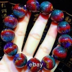 17.7mm Genuine Natural Auralite Crystal Beads Rare Bracelet AAAA