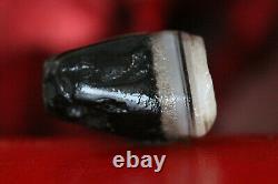 17x10 mm Very Rare Tibetan Ancient Agate Pendent, Hi Contrasted Dzi Bead #L938