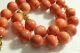 18 K Loveliness 100% Natural Coral Hand Carved Organic Rare Round Necklace Beads
