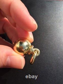 18ct Yellow Gold Large Ball Bead Hardware Pendant Amazing Piece Rare
