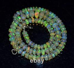 1 Strand Natural Loose Rare Gemstone Ethiopian White Opal Beads Necklace 16