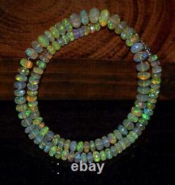 1 Strand Natural Loose Rare Gemstone Ethiopian White Opal Beads Necklace 16