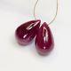 20ct Rare 100% Natural Longido Red Ruby Smooth Teardrop Briolette Beads Pair