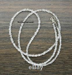 20.09 ct Rare Natural White Color Loose Rough Shape Diamond Beads 16 Necklace