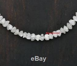 20.09 ct Rare Natural White Color Loose Rough Shape Diamond Beads 16 Necklace
