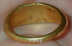 21mm Rare Ancient Roman Gold Ring with Green Stone, 1800+ Years Old, #S2430