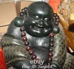 22 Rare Chinese Shoushan Stone Carving Happy Laugh Maitreya Buddha Beads Statue