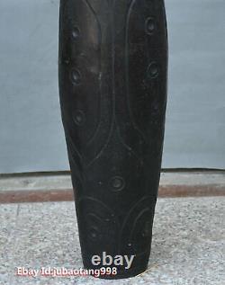 24 Rare Hongshan Culture Old Jade Stone (black magnet) Dzi Beads Cong & Zong