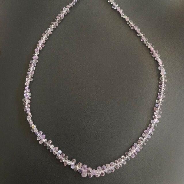 30c Rare Lavender Color Natural Sapphire 2x3-3x4mm Faceted Drops 8 Beads 1 Line