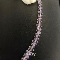 30C Rare Lavender Color Natural Sapphire 2X3-3X4MM Faceted Drops 8 Beads 1 Line