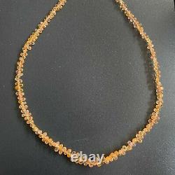 30Ct Rare Golden Orange Natural Sapphire 2X3-3X4MM Faceted Drops 8 Beads 1 Line