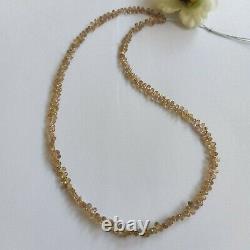 30Ct Rare Light Brown Natural Sapphire 2X3-3X4MM Faceted Drops 8 Beads 1 Strand