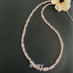 30Ct Rare Pastel Pink Natural Sapphire 2X3-3X4MM Faceted Drops 8 Beads 1 Line