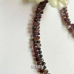 30Ct Rare Purple Brown Natural Sapphire 2X3-3X4MM Faceted Drops 8 Beads 1 Line